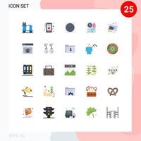 interface mobile ensemble de 25 pictogrammes d'éléments de conception vectoriels modifiables de données de page mobile de rapport de plan directeur vecteur