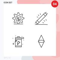 concept de 4 lignes pour les sites Web mobiles et les applications dispositifs de charge terrestre équipement ethereum éléments de conception vectoriels modifiables vecteur