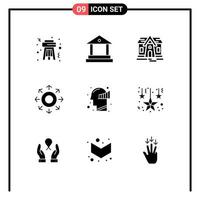 pack d'icônes vectorielles stock de 9 signes et symboles de ligne pour l'esprit de noël immobilier flèche humaine éléments de conception vectoriels modifiables vecteur