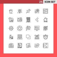pack de 25 symboles universels d'interface économie marketing trading bitcoin éléments de conception vectoriels modifiables vecteur