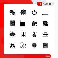 16 icônes créatives signes et symboles modernes de marqueur signet hors livre retour éléments de conception vectoriels modifiables vecteur