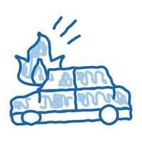 icône de doodle d'allumage de voiture illustration dessinée à la main vecteur