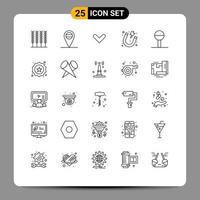25 icônes créatives signes et symboles modernes d'étiquette hochet électricité enfants bébé éléments de conception vectoriels modifiables vecteur