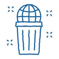 planète pollution doodle icône illustration dessinée à la main vecteur