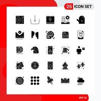 interface mobile glyphe solide ensemble de 25 pictogrammes de boisson développer calendrier codage c éléments de conception vectoriels modifiables vecteur