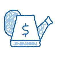 argent croissant doodle icône illustration dessinée à la main vecteur