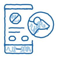 rat protéger smartphone service doodle icône illustration dessinée à la main vecteur