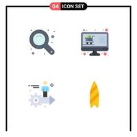 4 icônes créatives signes et symboles modernes de maximisation du réglage du zoom magasin d'outils flèche éléments de conception vectoriels modifiables vecteur