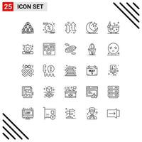 25 icônes créatives signes et symboles modernes de la promotion de la célébration de la salle de bain éléments de conception vectoriels modifiables vecteur
