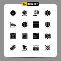 pack d'icônes vectorielles de stock de 16 signes et symboles de ligne pour les véhicules de flèche de revenu de cube d'objet éléments de conception vectoriels modifiables vecteur
