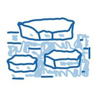 glace sur l'eau doodle icône illustration dessinée à la main vecteur