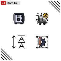 4 icônes créatives signes et symboles modernes de banque menant des éléments de conception vectoriels modifiables de conception de nouveaux éléments sûrs vecteur