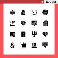 ensemble de 16 symboles d'icônes d'interface utilisateur modernes signes pour le jour du site Web d'entreprise chance en ligne éléments de conception vectoriels modifiables vecteur
