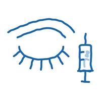 injection oculaire doodle icône illustration dessinée à la main vecteur