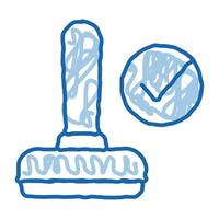 sceau d'impression à la main élément de marque approuvé icône de doodle illustration dessinée à la main vecteur