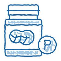 bouteille de graisses doodle icône illustration dessinée à la main vecteur
