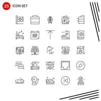 pack d'icônes vectorielles stock de 25 signes et symboles de ligne pour l'idée de boîte de solution de paquet de filtre éléments de conception vectoriels modifiables vecteur