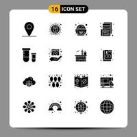 pack d'icônes vectorielles stock de 16 signes et symboles de ligne pour les éléments de conception vectoriels modifiables de papier de potion de salade de l'espace vecteur