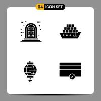 4 icônes noires pack symboles glyphes signes pour des conceptions réactives sur fond blanc 4 icônes définies vecteur