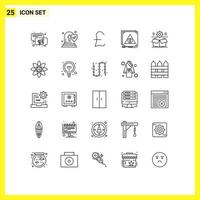 25 icônes créatives signes et symboles modernes d'alerte de pièce de monnaie de boîte de roue refusés éléments de conception vectoriels modifiables vecteur