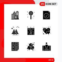 pack de glyphes solides de 9 symboles universels de vente document de remise scandinavie canada éléments de conception vectoriels modifiables vecteur