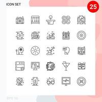 groupe de 25 lignes modernes définies pour peut transaction nature finance doux éléments de conception vectoriels modifiables vecteur