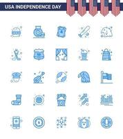 gros pack de 25 usa joyeux jour de l'indépendance usa vector blues et symboles modifiables d'oiseau usa invitation sports baseball modifiable usa day vector design elements