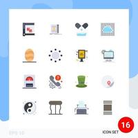 interface mobile ensemble de 16 pictogrammes de cuisson sécurisé roman ciel nuage modifiable pack d'éléments de conception de vecteur créatif