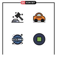 ensemble de 4 pack de couleurs plates commerciales remplies pour l'application de la loi sur le web véhicule www éléments de conception vectoriels modifiables vecteur
