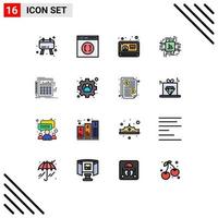 16 icônes créatives signes et symboles modernes de la comptabilité bancaire jouent des éléments de conception vectoriels créatifs modifiables par ordinateur fintech vecteur