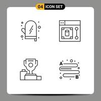 symboles d'icônes universels groupe de 4 couleurs plates modernes de la cérémonie de cuisson cuisine concepteur tasse éléments de conception vectoriels modifiables vecteur