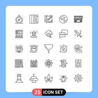 concept de 25 lignes pour les sites Web mobiles et les applications module de construction de montage en rack éléments de conception vectoriels modifiables audio vecteur