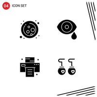 pack d'icônes vectorielles stock de 4 signes et symboles de ligne pour les éléments de conception vectoriels modifiables de l'imprimante de laboratoire de croissance du bureau cellulaire vecteur