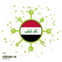 irak coronavius drapeau sensibilisation contexte restez à la maison restez en bonne santé prenez soin de votre propre santé priez pour le pays vecteur