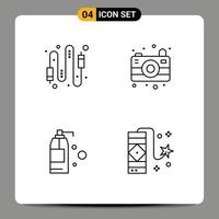 4 couleurs plates vectorielles thématiques remplies et symboles modifiables d'éléments de conception vectoriels modifiables de carnaval d'image de connexion de détergent audio vecteur