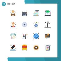 interface mobile ensemble de 16 pictogrammes de travail envoyant un e-mail en ligne à l'hôpital ensemble modifiable d'éléments de conception de vecteur créatif