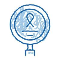 recherche sur le cancer doodle icône illustration dessinée à la main vecteur