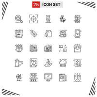 25 icônes créatives signes et symboles modernes d'outils boulon en céramique écrou éléments de conception vectoriels modifiables indiens vecteur