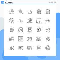 ligne d'interface mobile ensemble de 25 pictogrammes d'analyse pesant des éléments de conception vectoriels modifiables de jeu d'échelle de rugby vecteur