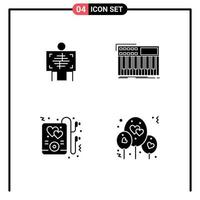 pack de glyphes solides de symboles universels d'éléments de conception vectoriels modifiables de radiologie casque radiologie midi party vecteur