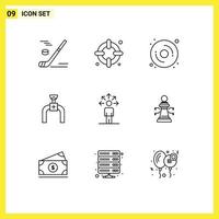 9 icônes créatives signes et symboles modernes de connexion communication ordinateur ligne tuyau éléments de conception vectoriels modifiables vecteur