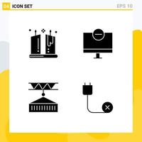 pack d'interface utilisateur de 4 glyphes solides de base d'éléments de conception vectoriels modifiables de logistique de gadget ornemental de cargaison de bougie vecteur