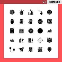 pack de glyphes solides de 25 symboles universels de graphique de fourche interdit sans tenir les éléments de conception vectoriels modifiables vecteur