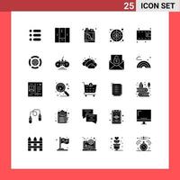 25 icônes créatives signes et symboles modernes de gestion de portefeuille graphique de garde-robe éléments de conception vectoriels modifiables liquides vecteur