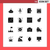 16 icônes créatives signes et symboles modernes de l'homme tampon de conception croix javascript éléments de conception vectoriels modifiables vecteur