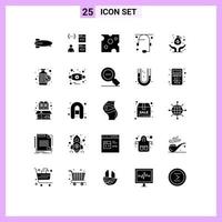 25 icônes créatives signes et symboles modernes du capital aident au développement conversation repas éléments de conception vectoriels modifiables vecteur