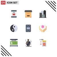 ensemble de 9 symboles d'icônes d'interface utilisateur modernes signes pour les éléments de conception vectoriels modifiables de style de farine de bureau de nourriture à la main vecteur