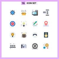 16 icônes créatives signes et symboles modernes de carte de crédit informatique financière américaine pack modifiable d'éléments de conception de vecteur créatif