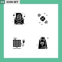 pack d'icônes vectorielles stock de 4 signes et symboles de ligne pour le message solaire de pâques prise de montre à main éléments de conception vectoriels modifiables vecteur
