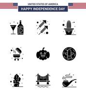 stock vector icon pack of american day 9 lignes signes et symboles pour american grill shoot bbq pot modifiable usa day vector design elements